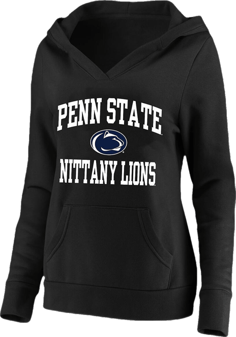 Women's Black Penn State Nittany Lions Plus Size Heart Soul Notch Neck Pullover