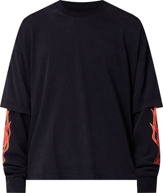 Double Layer Thermal Sleeve Tee - Washed Black | mnml