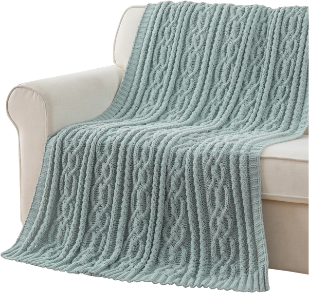 Lifestyle Cable Knit Chenille Throw, 51" x 67"