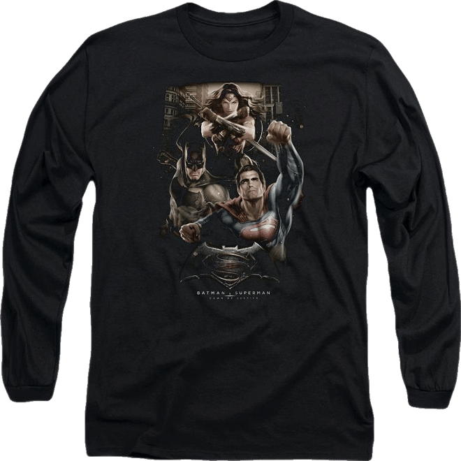 Men's Three In Action Long Sleeve Adult Tee / T-Shirt