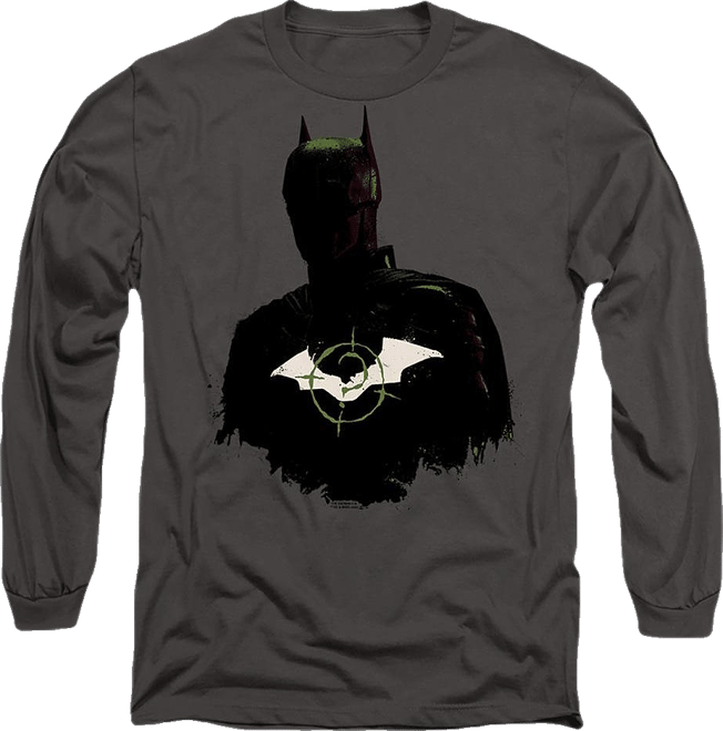 The  Mens Silhouette With Riddler Logo Long Sleeve Adult Tee / T-Shirt