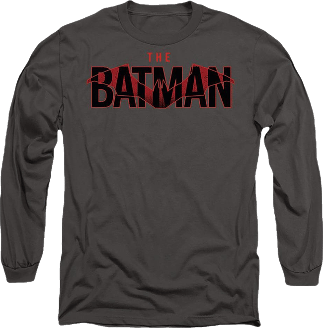 Men's The Logo With Red Bat Long Sleeve Adult Tee / T-Shirt