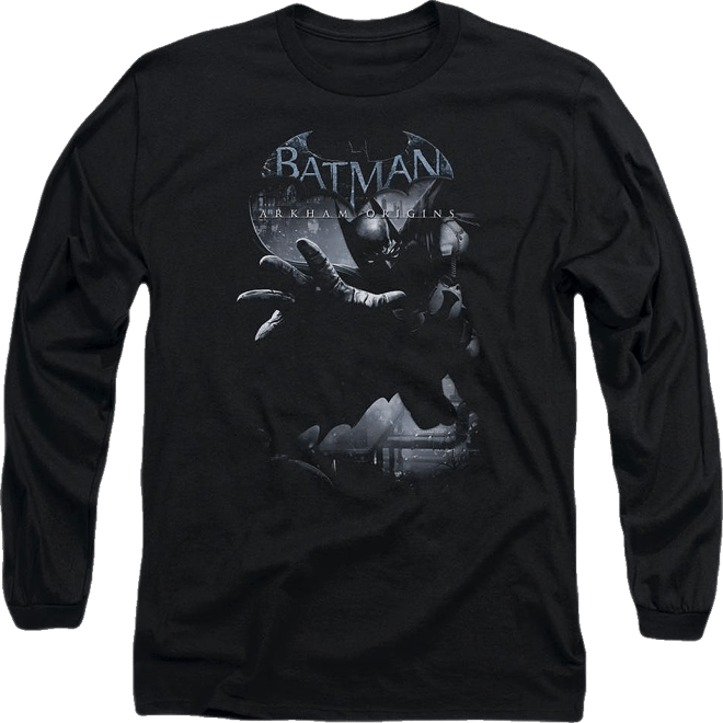 Arkham Origins Men's Out Of The Shadows Long Sleeve Adult Tee / T-Shirt