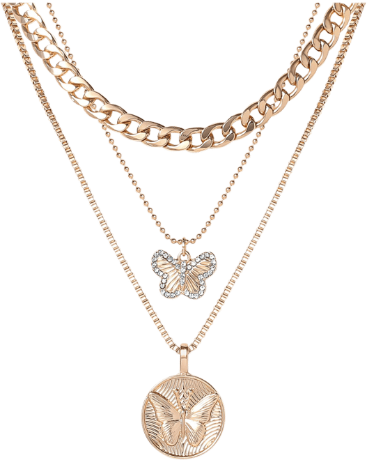Layered Coin & Charm Pendant Necklace