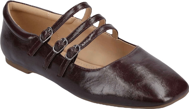 Women's Darlin Multi Strap Mary Jane Square Toe Flats