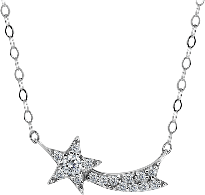 Cubic Zirconia Shooting Star Pendant Necklace, 16" + 2" extender, Macy's Exclusive