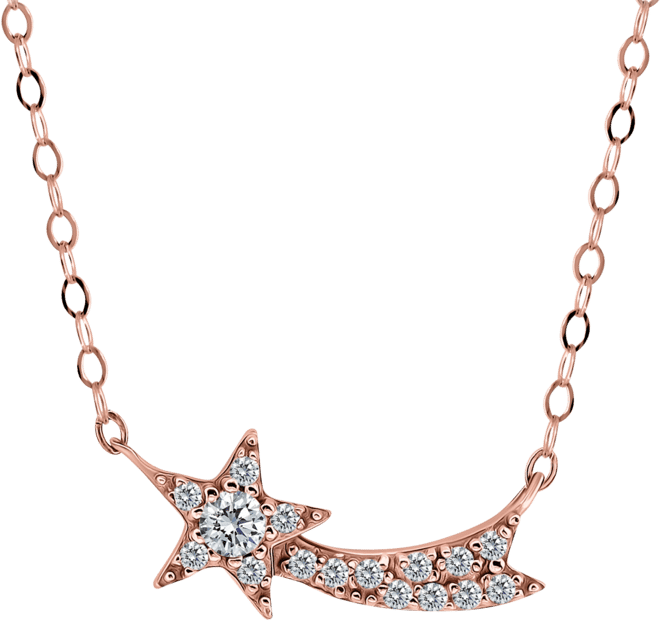 Cubic Zirconia Shooting Star Pendant Necklace, 16" + 2" extender, Macy's Exclusive