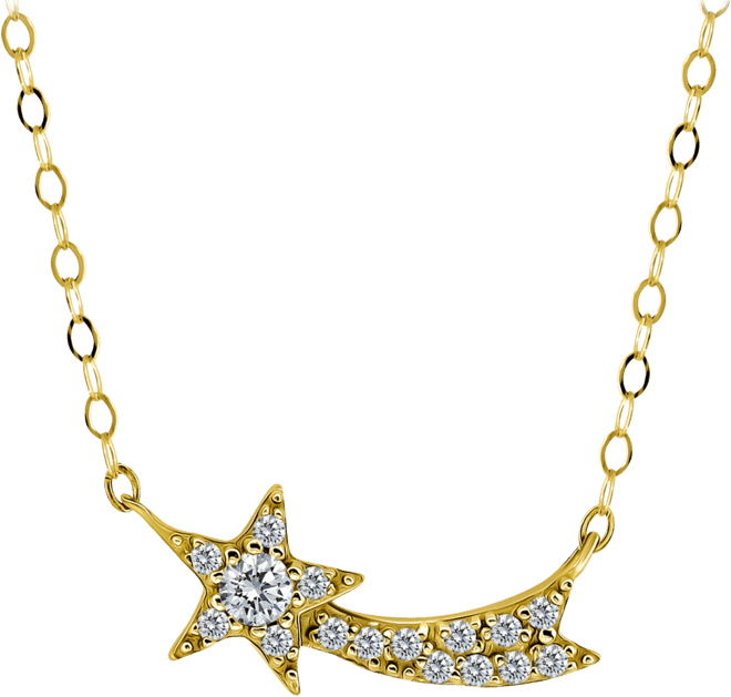 Cubic Zirconia Shooting Star Pendant Necklace, 16" + 2" extender, Macy's Exclusive