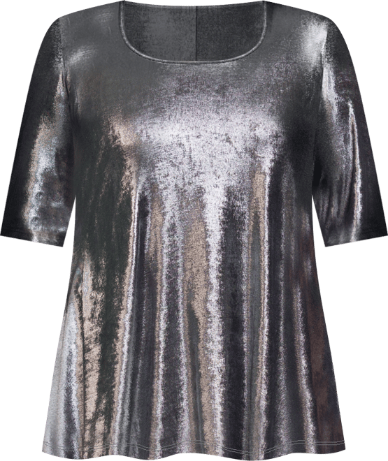 Plus Size Scoop Neck Flared Tunic Top