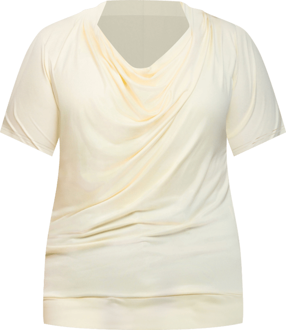 Plus Size Cowl Neck Short Sleeve Top