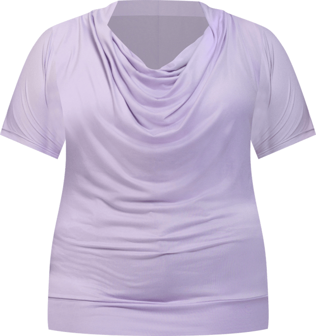 Plus Size Cowl Neck Short Sleeve Top