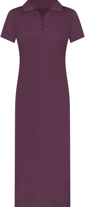 Women's Solid-Color Collar Short-Sleeve Dress