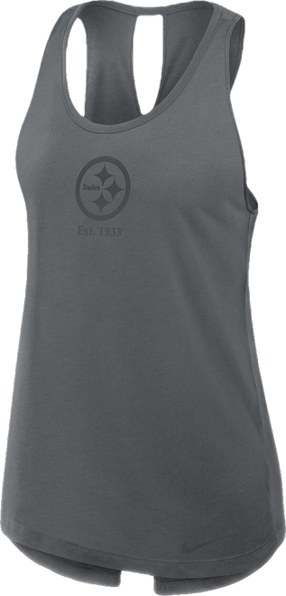 Women's Gray Pittsburgh Steelers Glory Crisscross Performance Tank Top