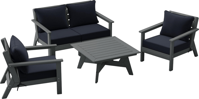 Outdoor 5-Piece Gray Modular Sectional Patio Furniture Sofa Set