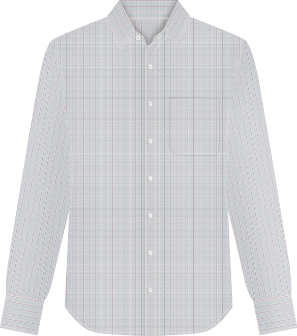 Men's Regular-Fit Spread Collar Grid Check Dress Shirt