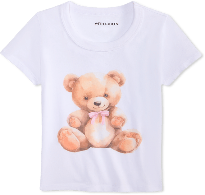 Big Girls Teddy Bear Graphic Cotton T-Shirt