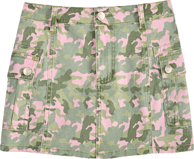 Big Girls Printed Cotton Cargo Skort