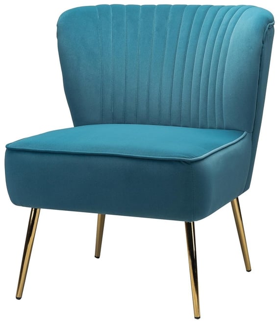 Velvet Accent Chair with Gold Metal Legs for Bedroom Guest Room Vanity