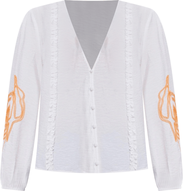 Women's Balloon blouse with leaves