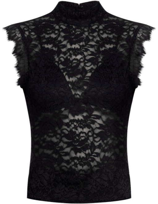 Mock Neck Lace Tank Top - Exclusive 