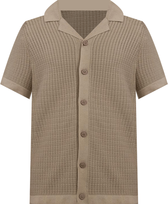 Men's Grid Sweater Camp Shirt