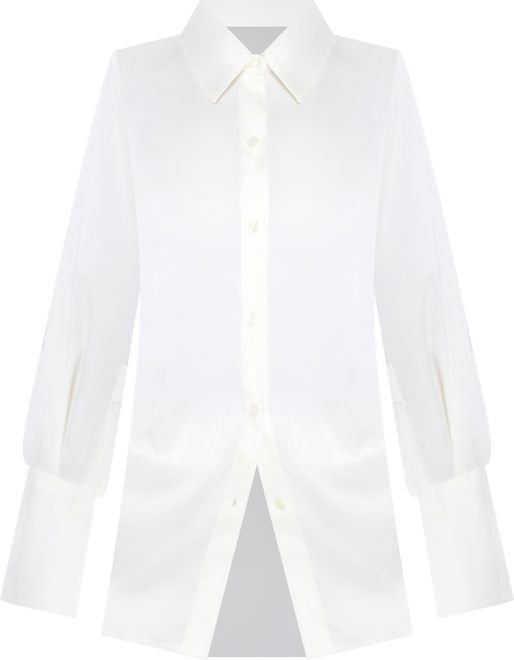 Women's Button-Front Satin Shirt