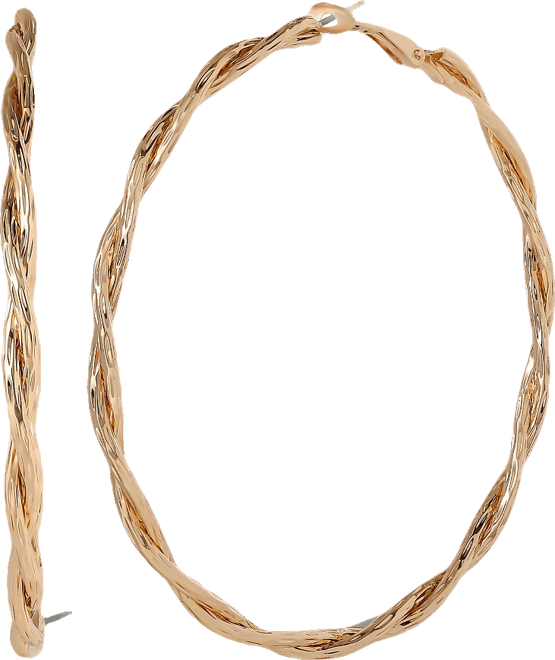 Light Gold Twist Hoop Earrings