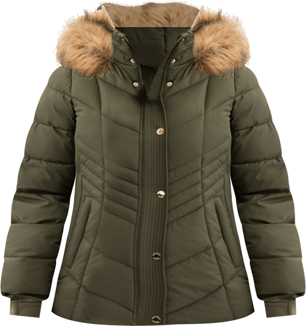 Michael  Women's Faux-Fur-Trim Hooded Puffer Coat, Exclusively at Macy's