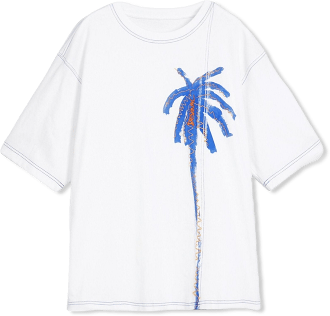 Men's Palm tree T-shirt with topstitching