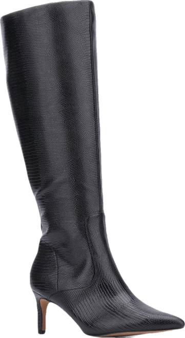 Women's Piper- lizard Embossed Kitten Heel Boots