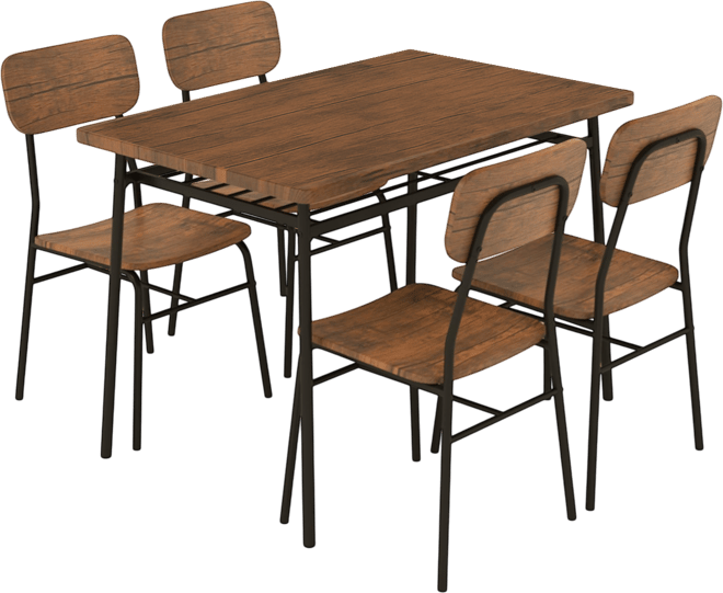Modern 5-Piece Dining Table and Chair Set with Metal Frame and Storage Shelf – Ideal for Small Spaces