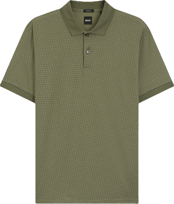 Boss by  Men's Mercerized-Cotton Monogram Polo Shirt