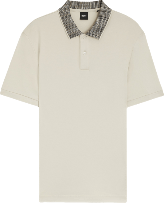 Boss by  Men's Patterned Collar Pima-Cotton Polo Shirt