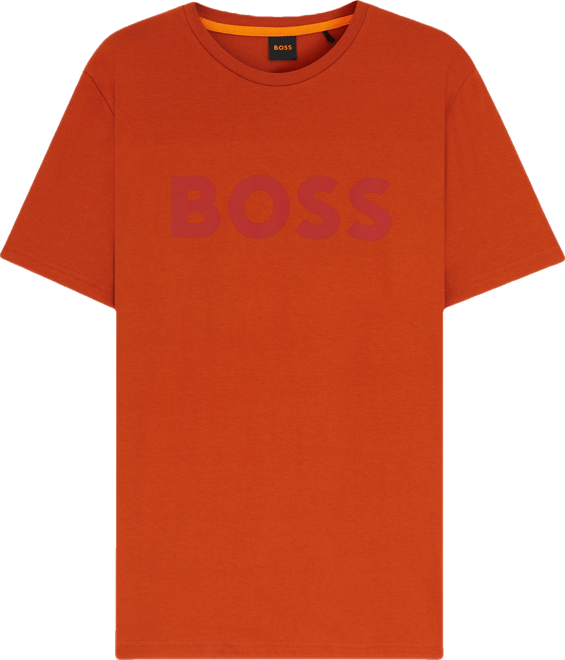 Boss by  Men's Cotton-Jersey Rubber-Print Logo T-Shirt