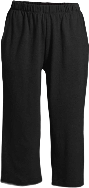 Petite Sport Knit High Rise Elastic Waist Pull On Capri Pants