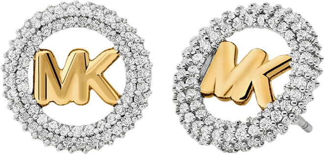 Small Pave Logo Stud Earrings