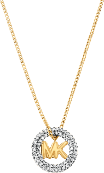 Pave Logo Pendant Necklace