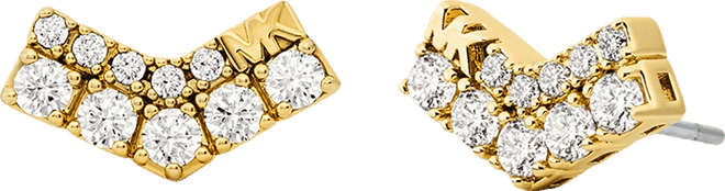 Cubic Zirconia Pave Stud Earrings