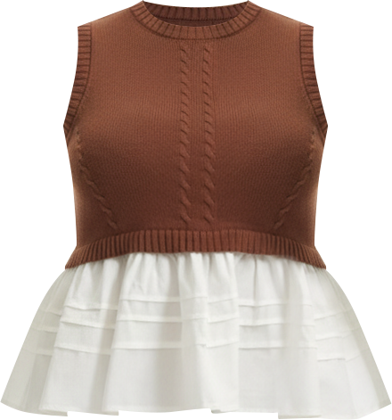 June + Vie Women's June + Vie Sleeveless Peplum Sweater