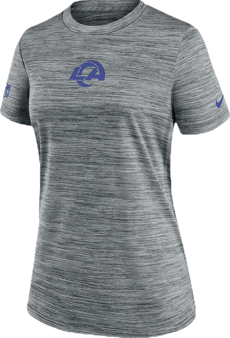 Women's Gray Los Angeles Rams Sideline Velocity Performance T-Shirt