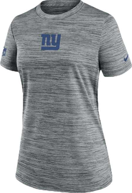 Women's Gray New York Giants Sideline Velocity Performance T-Shirt