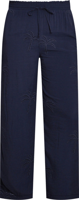 Petite Pull On Pants with Embroidery