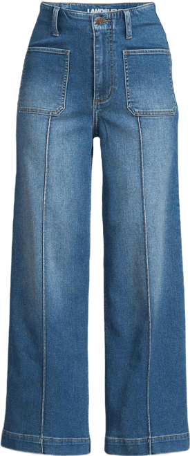 Women's Recover Denim High Rise Patch Pocket Extra Wide Leg Crop Jeans