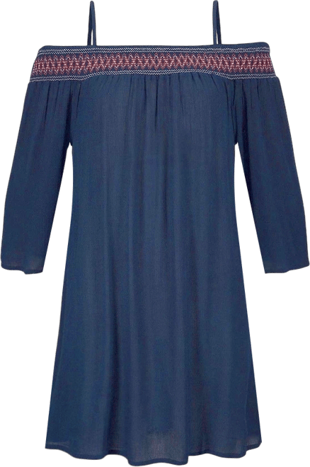 Women's Embroidered Cold Shoulder Dress