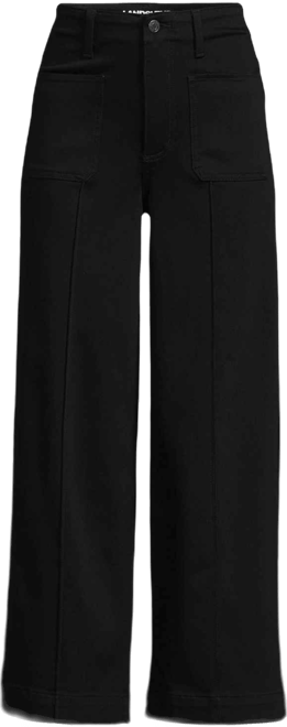 Women's Denim High Rise Patch Pocket Extra Wide Leg Crop Jeans