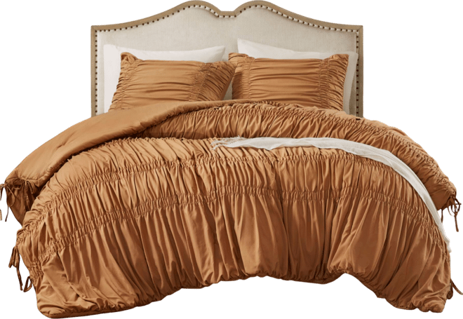 Mia Ruched 3-Pc. Comforter Set, Queen