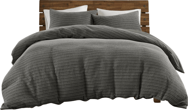 Lyon Waffle Washed 3-Pc. Duvet Cover Set, Full/Queen