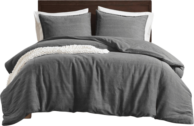 Mckenzie Twill Washed 3-Pc. Duvet Cover Set, King/California King