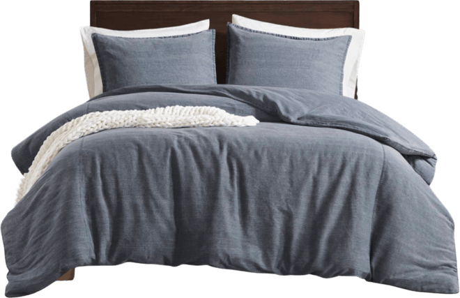 Mckenzie Twill Washed 3-Pc. Duvet Cover Set, King/California King