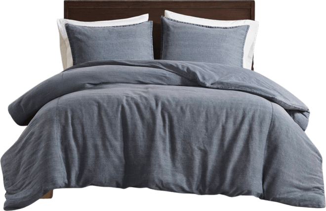 Mckenzie Twill Washed 3-Pc. Duvet Cover Set, Full/Queen